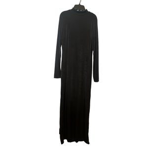 B16 BooHoo Plus Size All Black Affair Long MIDI Dress